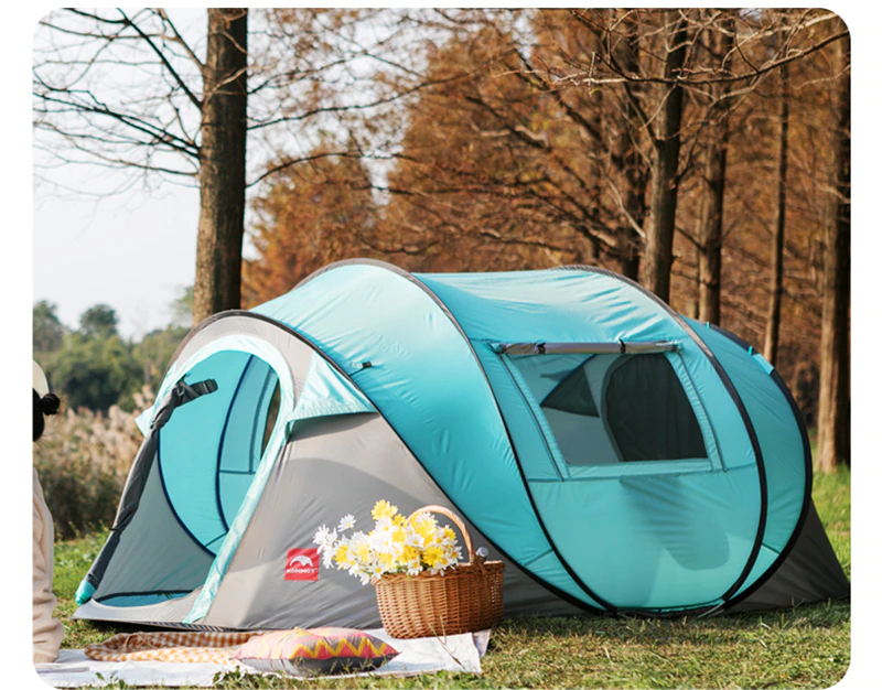 Cheap Goat Tents Outdoor Camping Tent 190T Sunscreen Double Layers Automatic Thick Waterproof Detachable Multi  use 3 4 Person Hiking Tent   